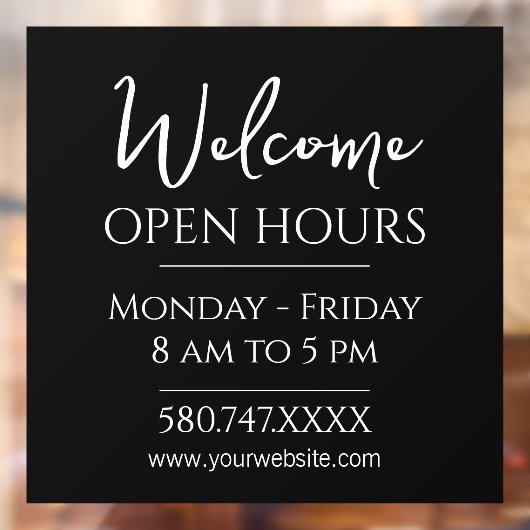 ビジネスの開始と営業時間 ウィンドウサイン (シート2)