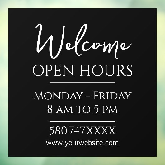 ビジネスの開始と営業時間 ウィンドウサイン (シート3)