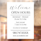 ビジネスの開始と開館時間の白黒 ウィンドウサイン (シート2)