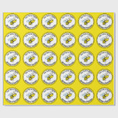 ビジネスの黒黄色のビーファーム名 ラッピングペーパー (フラット)