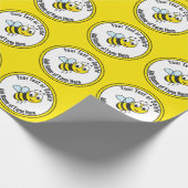 ビジネスの黒黄色のビーファーム名 ラッピングペーパー (角)