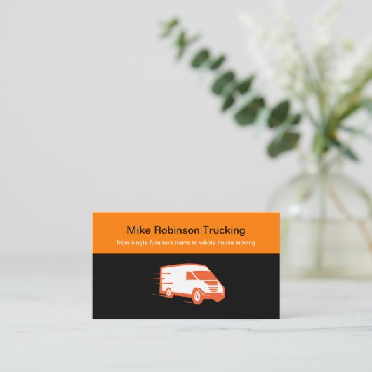 ビジネスはっきりしたカードの移動とトラック 名刺 (スタンド正面)