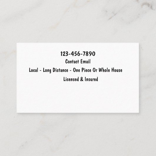 ビジネスはっきりしたカードの移動とトラック 名刺 (裏面)