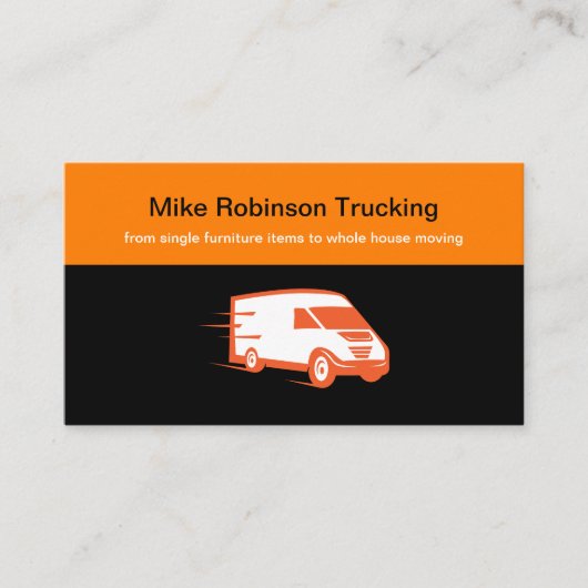 ビジネスはっきりしたカードの移動とトラック 名刺 (正面)