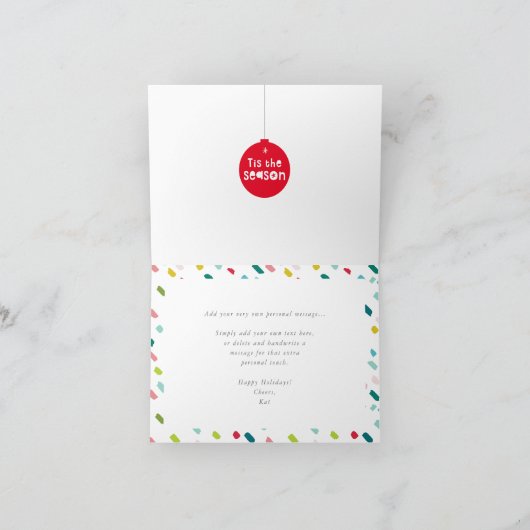 ビジネスはっきりしたクリスマスブライトカラフルファラ シーズンカード (内部)