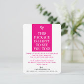 ビジネスは明るいピンクモダンクをはっきりしたありがとう サンキューカード (スタンド正面)