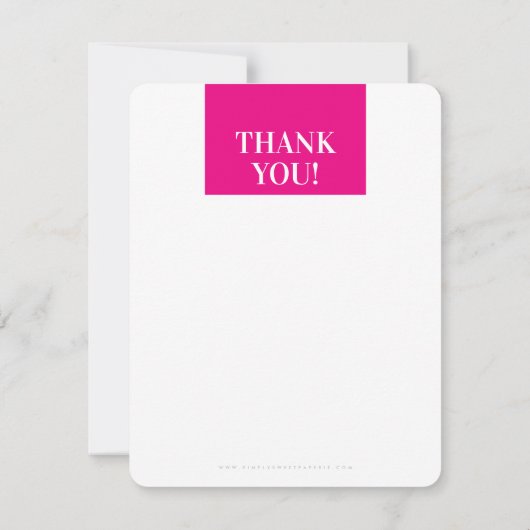 ビジネスは明るいピンクモダンクをはっきりしたありがとう サンキューカード (裏面)