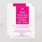 ビジネスは明るいピンクモダンクをはっきりしたありがとう サンキューカード (正面/裏面)