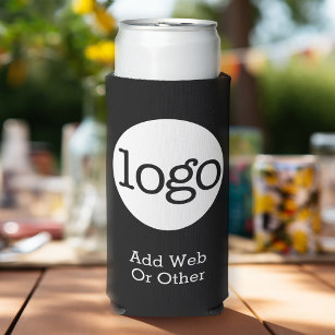 ビジネスまたはオフィスの基本ロゴのプロモーションブラック スリム缶クーラー