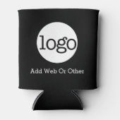 ビジネスまたはオフィスの基本ロゴのプロモーションブラック 缶クーラー (正面)