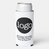 ビジネスまたはオフィスの基本的なロゴのプロモーションホワイト スリム缶クーラー (Seltzer正面)