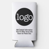 ビジネスまたはオフィスの基本的なロゴのプロモーションホワイト スリム缶クーラー (裏面)