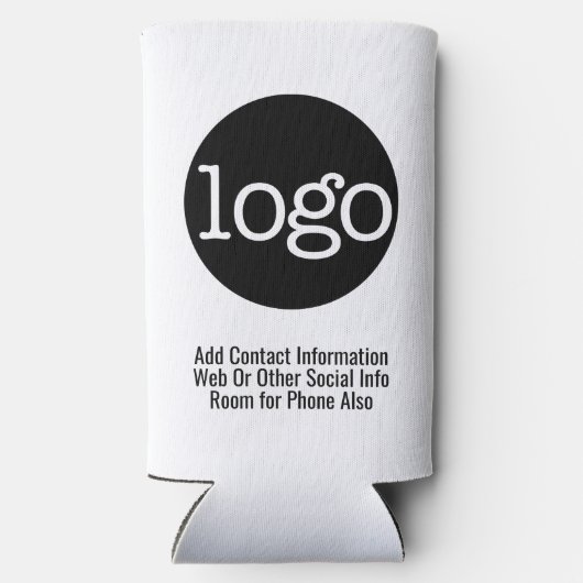 ビジネスまたはオフィスの基本的なロゴのプロモーションホワイト スリム缶クーラー (裏面)