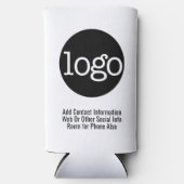 ビジネスまたはオフィスの基本的なロゴのプロモーションホワイト スリム缶クーラー (正面)