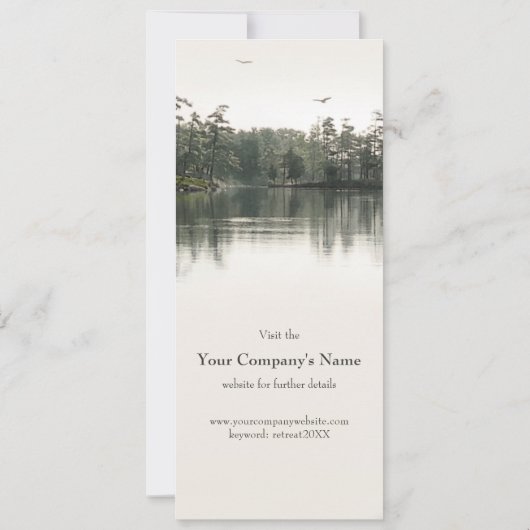 ビジネスまたはチャーチファミリーウィークエンドリトリート素朴ホテル 招待状 (裏面)