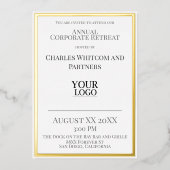 ビジネスまたは企業のイベントとロカスタムゴ金ゴールド 箔招待状 (正面)