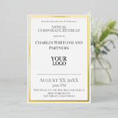 ビジネスまたは企業のイベントとロカスタムゴ金ゴールド 箔招待状 (立ち正面)