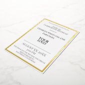 ビジネスまたは企業のイベントとロカスタムゴ金ゴールド 箔招待状 (回転した状態)