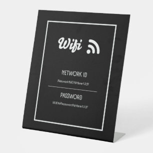ビジネスまたはAirBnBのWifi署名 台座サイン
