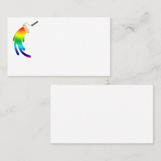ビジネスを絵を描くための虹ペイントブラシロゴカード 名刺 (正面/裏面)