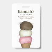 ビジネスアイスクリームコーンQRコードテンプレート バッジ (表面)