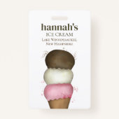 ビジネスアイスクリームコーンQRコードテンプレート バッジ (正面)