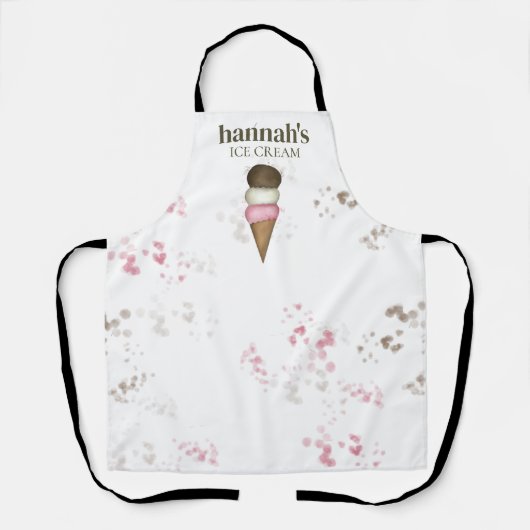 ビジネスアイスクリームショップカスタム エプロン (正面)
