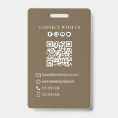 ビジネスアイスクリームQRコード写真テンプレート バッジ (Back)