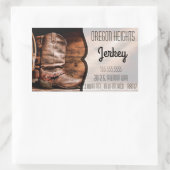 ビジネスアドレススティッカーカウボーブーツバーンウッドR 長方形シール (バッグ)