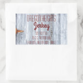 ビジネスアドレススティッカーホワイトウォッシュウッドバーンドー 長方形シール (バッグ)