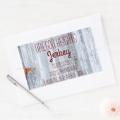 ビジネスアドレススティッカーホワイトウォッシュウッドバーンドー 長方形シール (封筒)