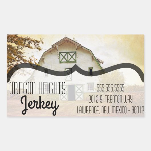 ビジネスアドレスステッカーズサンセットバーンドカントリー 長方形シール (正面)