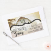 ビジネスアドレスステッカーズサンセットバーンドカントリー 長方形シール (封筒)