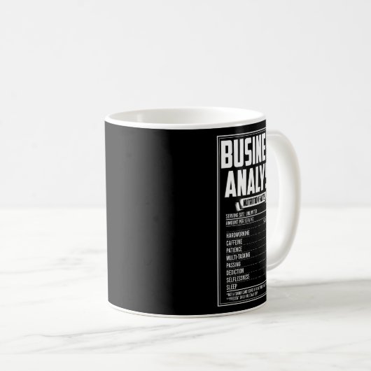 ビジネスアナリストの栄養事実 コーヒーマグカップ (正面右)