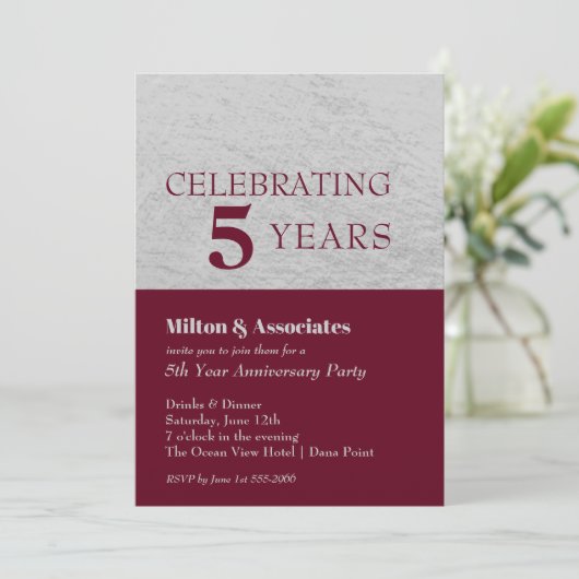 ビジネスアニバーガンディーシルバー 招待状 (スタンド正面)