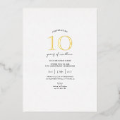 ビジネスアニバーサリーお祝いエレガントシック 箔招待状 (正面)