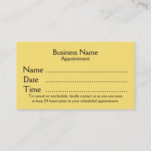 ビジネスアポイントメントカード フェミニン 予約カード (裏面)