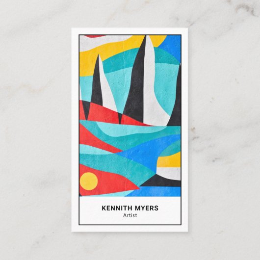 ビジネスアート抽象芸術 |ミニマルな名刺 名刺 (裏面)