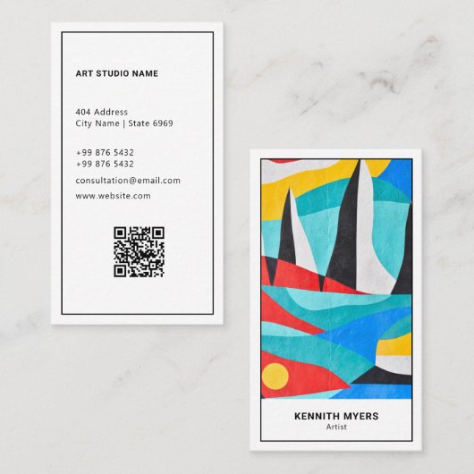 ビジネスアート抽象芸術 |ミニマルな名刺 名刺 (正面/裏面)