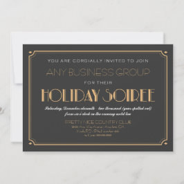 ビジネスアールデコソーリーホリデーパーティー招待状 招待状
