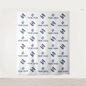 ビジネスイベントのステップとリピートのロゴの背景バナー タペストリー (正面)