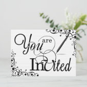 ビジネスイベントまたはクラシックパーティー白黒 招待状 (スタンド正面)