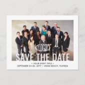 ビジネスイベント会社のロゴと写真日付を保存 案内ポストカード (正面)