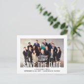 ビジネスイベント会社のロゴと写真日付を保存 案内ポストカード (スタンド正面)