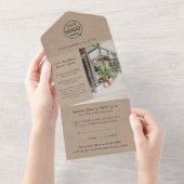 ビジネスイベント |クラフト素朴ロゴ写真の切り取り オールインワン招待状 (貼ってはがせる)