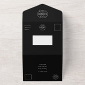 ビジネスイベント |ブラックミニマルモダンリストRSVP オールインワン招待状 (外側)