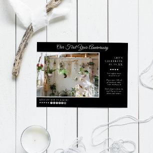 ビジネスイベント  ブラックモダンミニマル写真 招待状