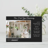 ビジネスイベント |ブラックモダンミニマル写真 招待状 (スタンド正面)