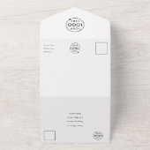 ビジネスイベント |ミニマルなクリーンシンプル白 オールインワン招待状 (外側)