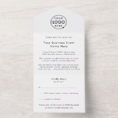 ビジネスイベント |ミニマルなクリーンシンプル白 オールインワン招待状 (内側)